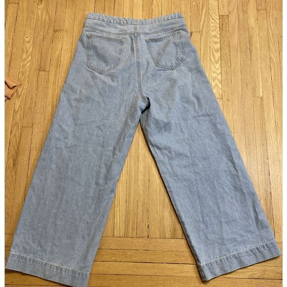 NWT Nasty Gal Women’s Size 10 Blue High Waist Wide Leg Light Blue Jeans Culottes - Picture 7 of 10